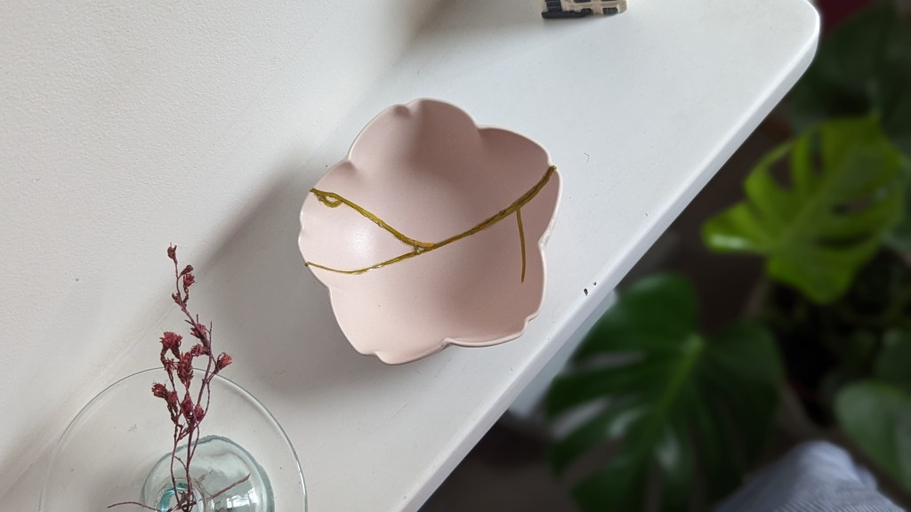 Kintsugi-style bowl repair